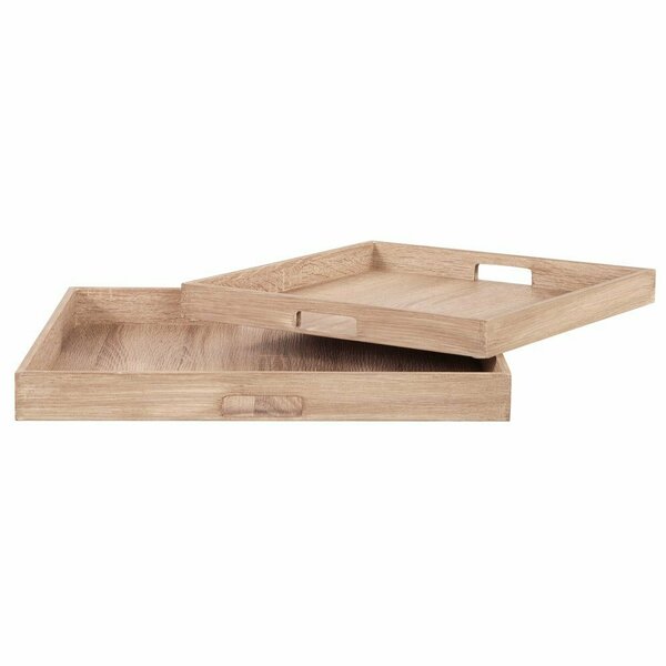 Howard Elliott square Wooden Trays - set Of 2 83040